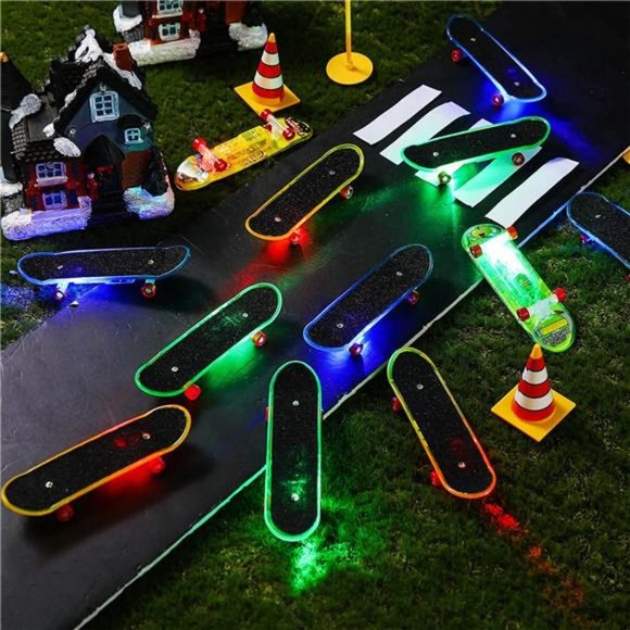 24 Pcs Light up Finger Skateboards Collectible Fingerboards LED Mini Skateboard - Picture 4 of 7